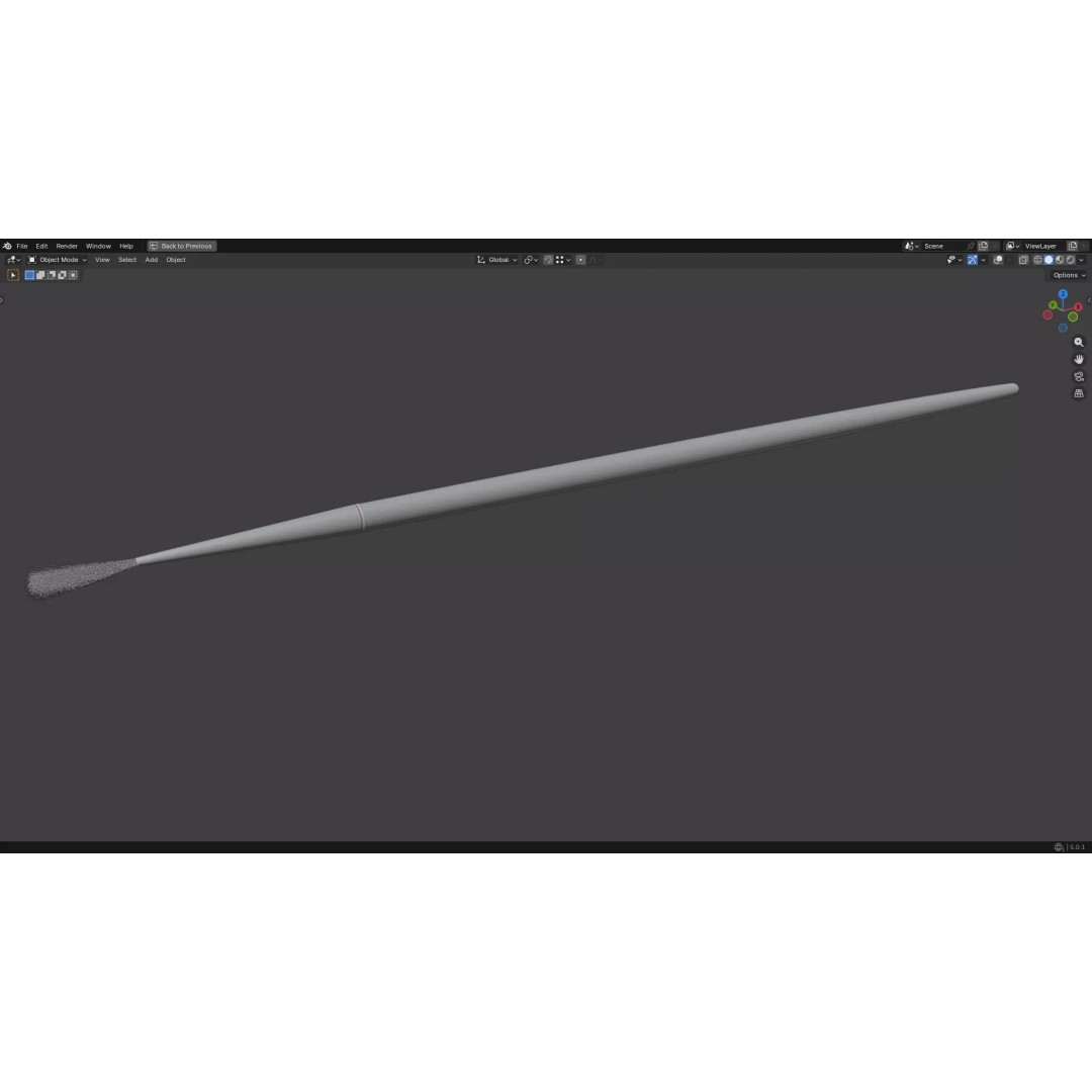 Artistic Paintbrush 3D Model – Round PBR Asset, FBX, OBJ, Blender - View 29