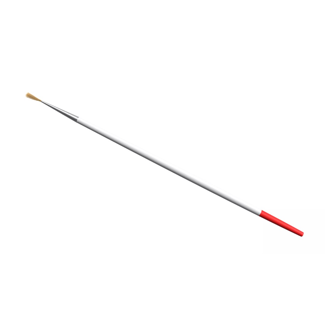 Artistic Paintbrush 3D Model – Round PBR Asset, FBX, OBJ, Blender - View 3