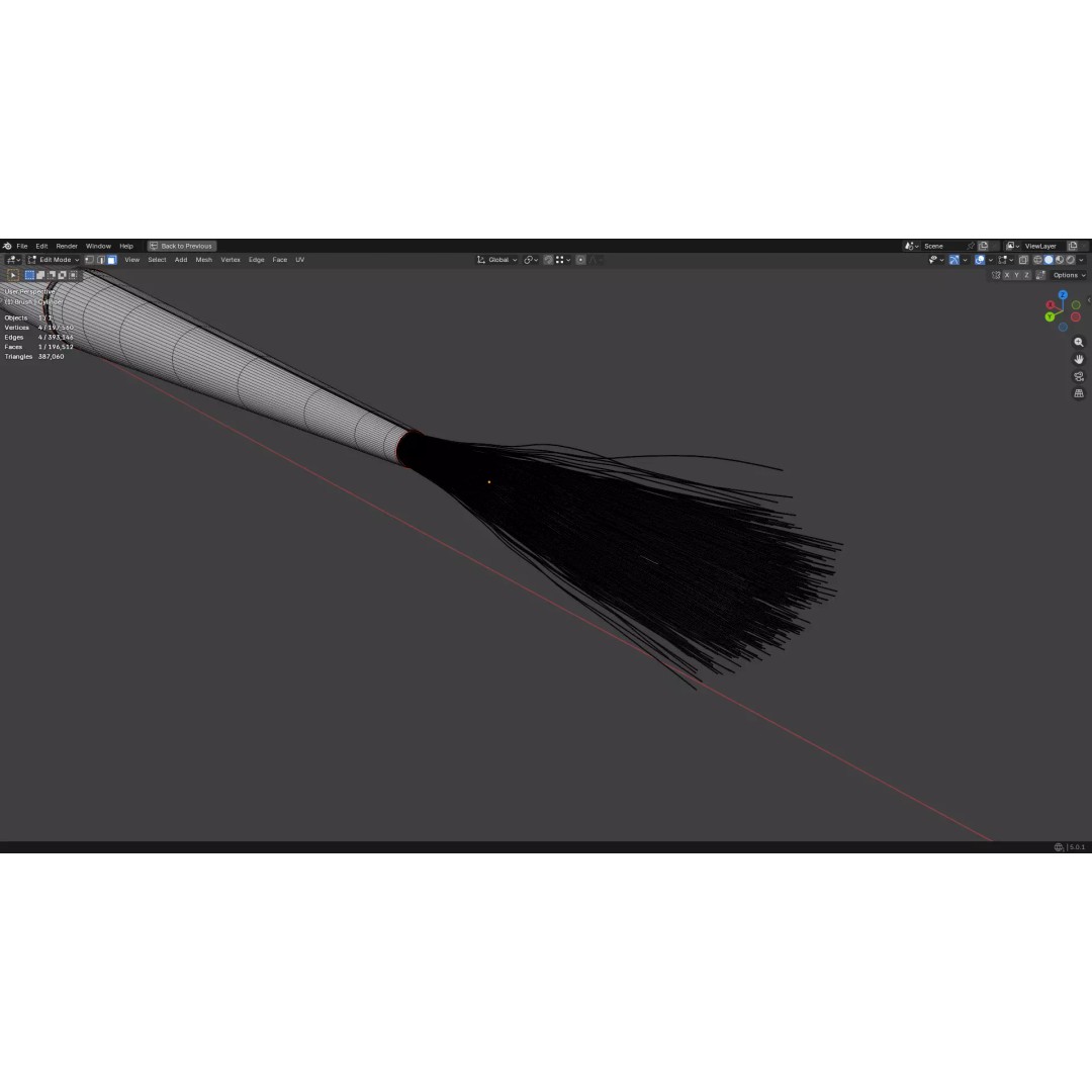 Artistic Paintbrush 3D Model – Round PBR Asset, FBX, OBJ, Blender - View 31