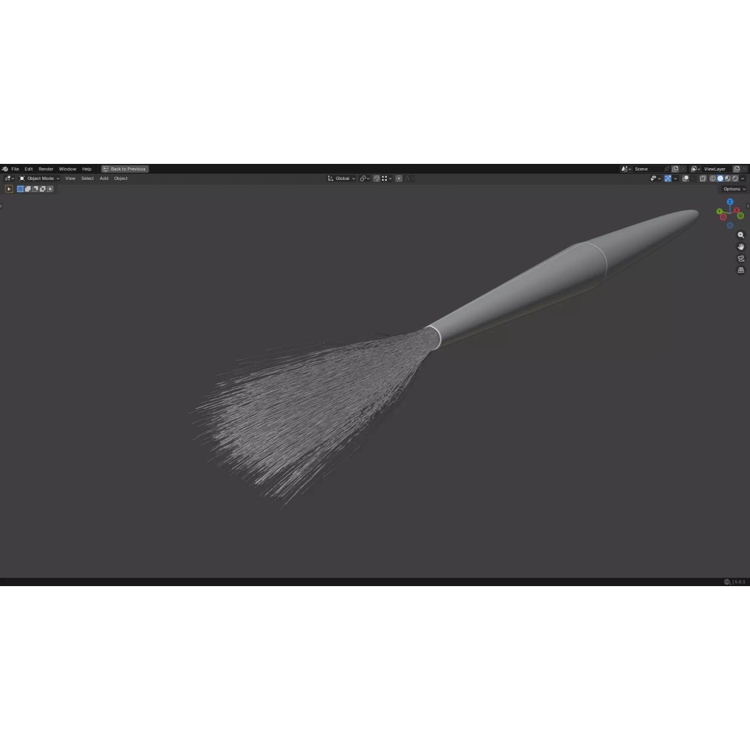 Artistic Paintbrush 3D Model – Round PBR Asset, FBX, OBJ, Blender - View 32