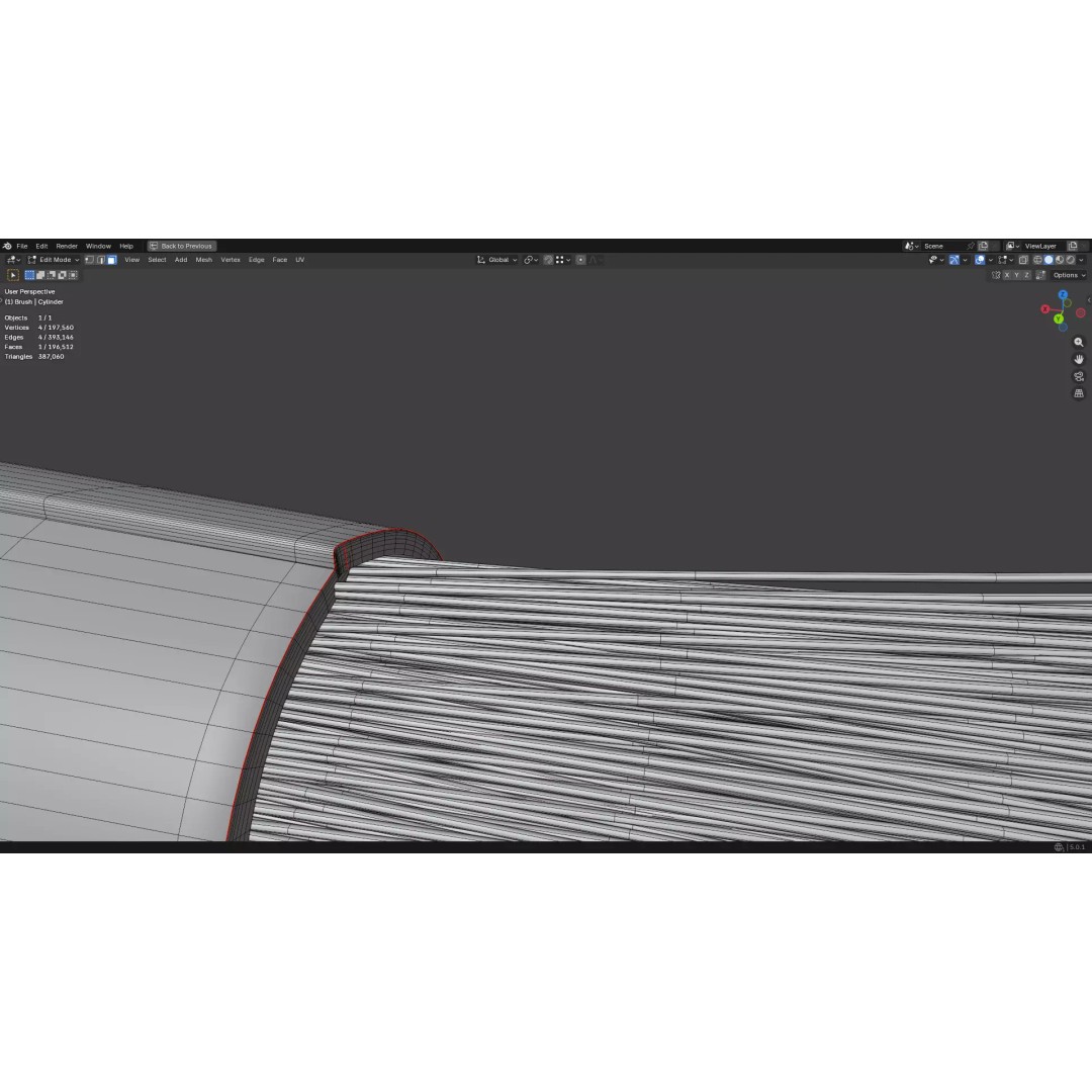 Artistic Paintbrush 3D Model – Round PBR Asset, FBX, OBJ, Blender - View 33
