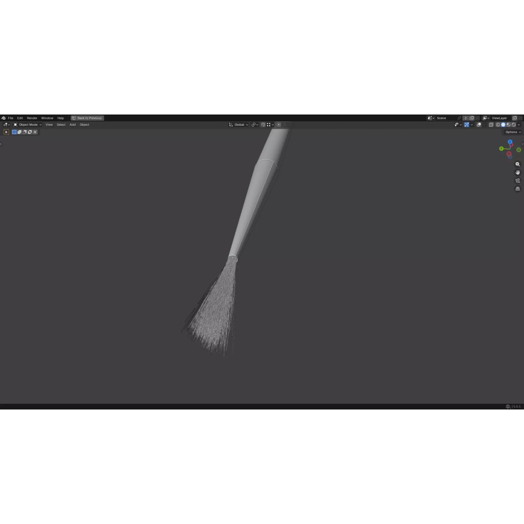Artistic Paintbrush 3D Model – Round PBR Asset, FBX, OBJ, Blender - View 35