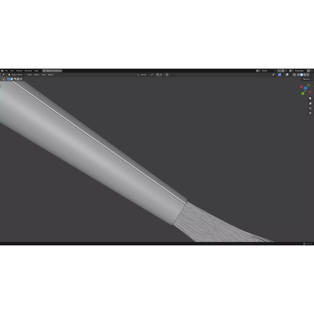 Artistic Paintbrush 3D Model – Round PBR Asset, FBX, OBJ, Blender - View 37