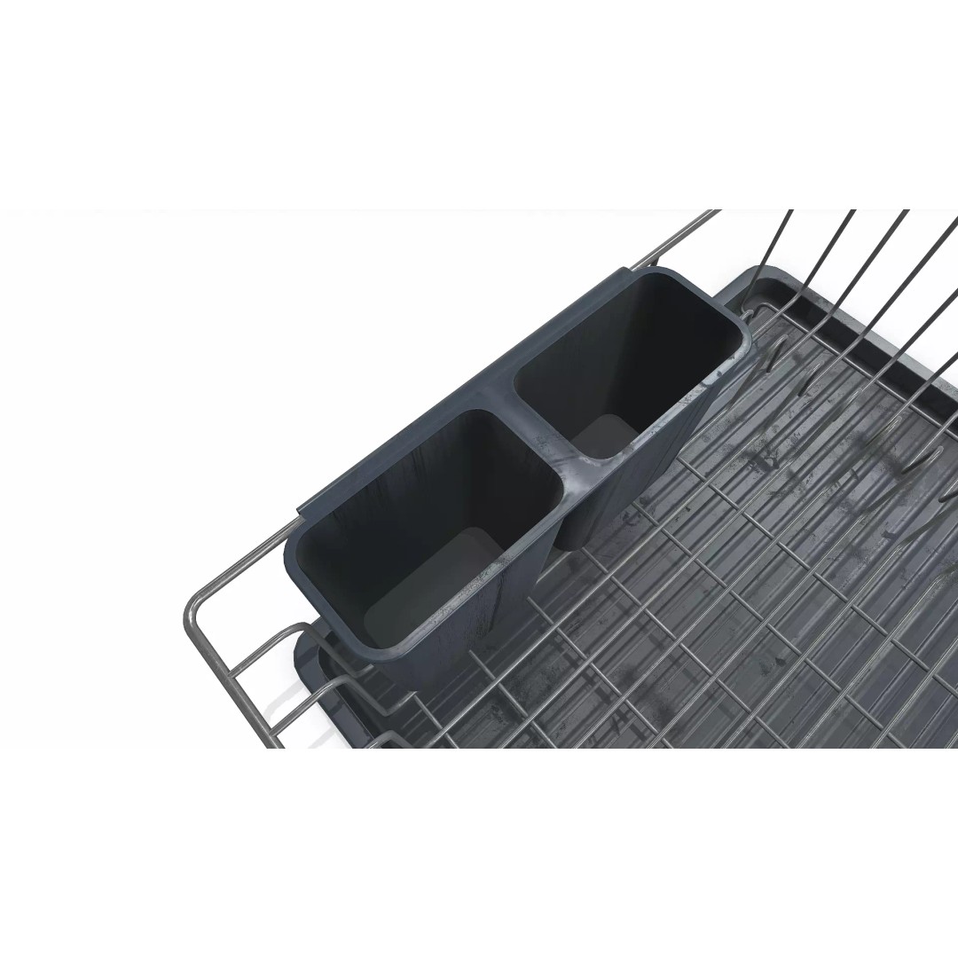 Old Dish Rack 3D Model – Low Poly PBR Kitchenware, FBX, OBJ - View 10