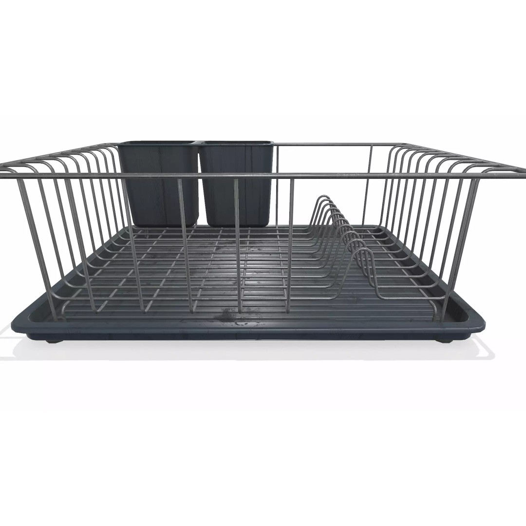 Old Dish Rack 3D Model – Low Poly PBR Kitchenware, FBX, OBJ - View 11