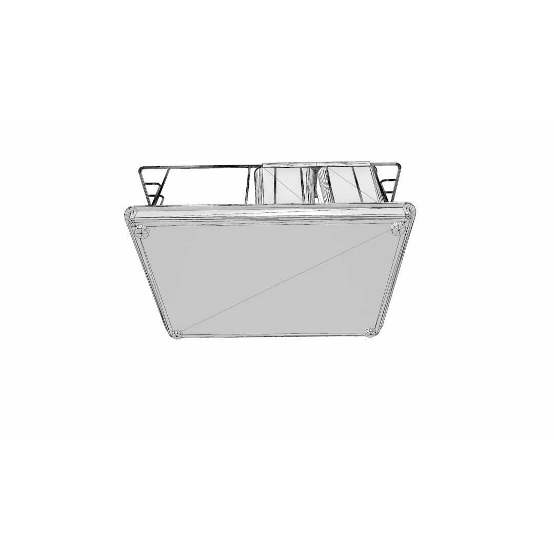 Old Dish Rack 3D Model – Low Poly PBR Kitchenware, FBX, OBJ - View 15