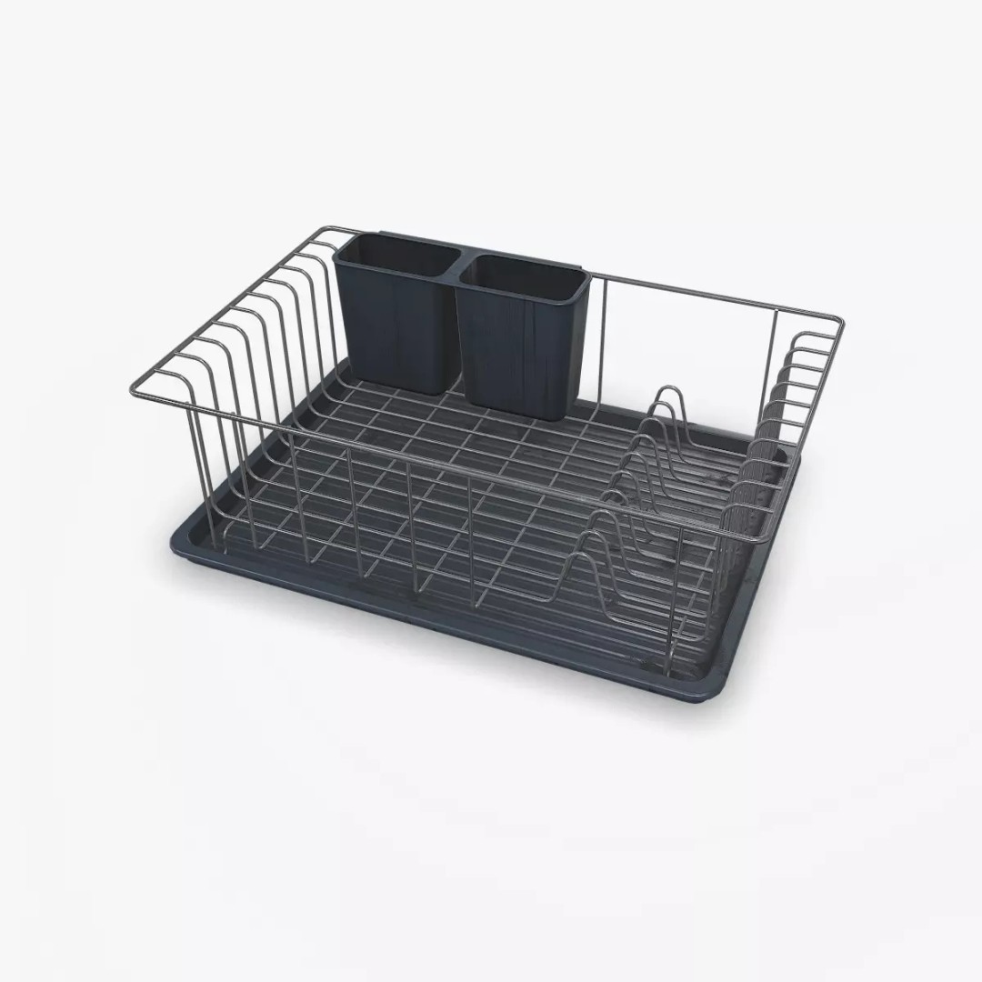 Old Dish Rack 3D Model – Low Poly PBR Kitchenware, FBX, OBJ - View 2