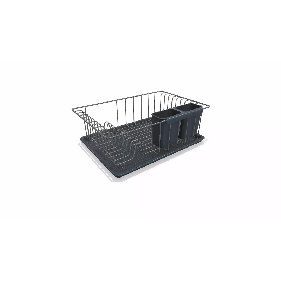 Old Dish Rack 3D Model – Low Poly PBR Kitchenware, FBX, OBJ - View 4