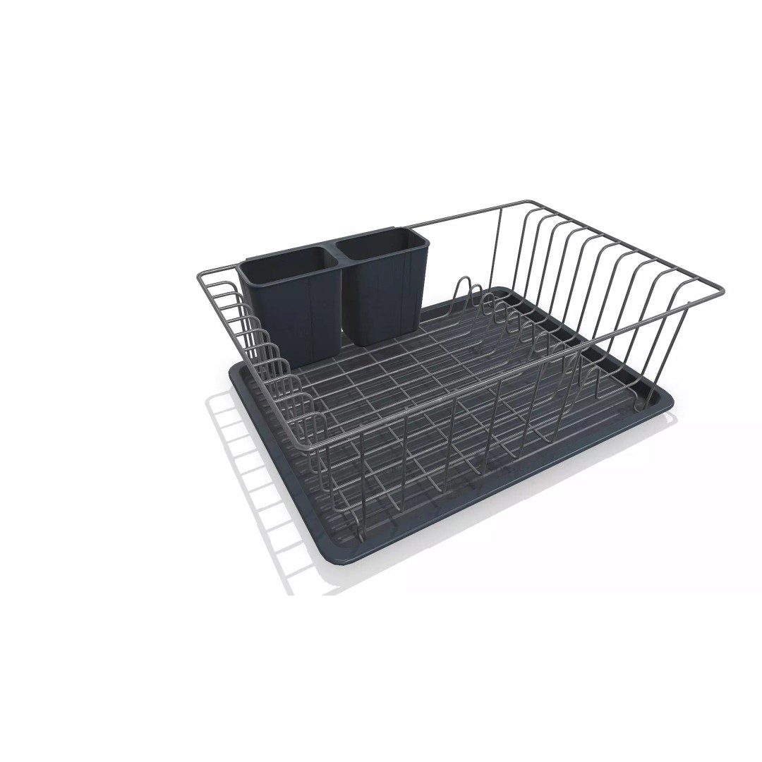 Old Dish Rack 3D Model – Low Poly PBR Kitchenware, FBX, OBJ - View 5