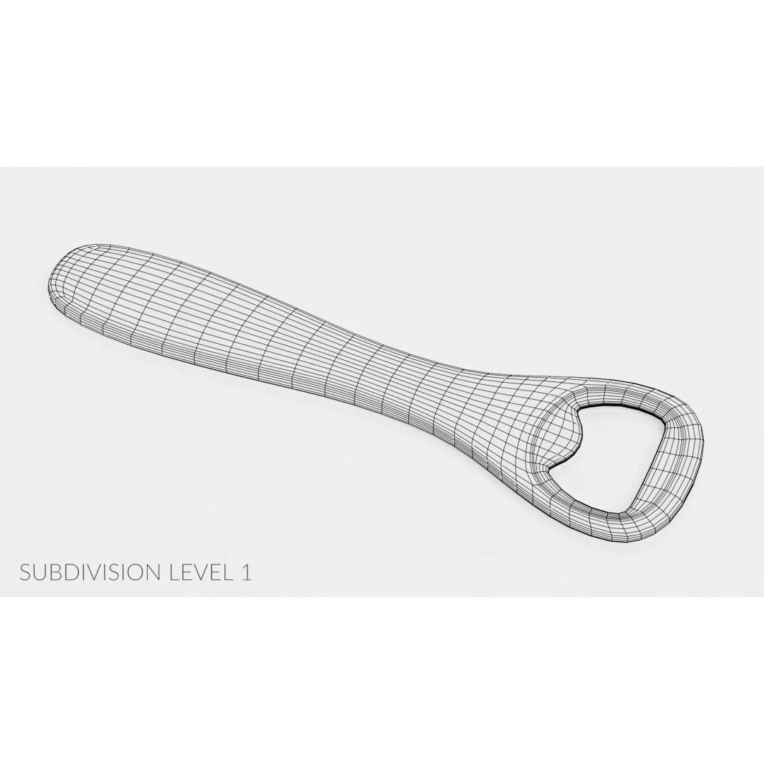 Manual Steel Bottle Opener 3D Model – Clean Design, PBR Textures - View 13