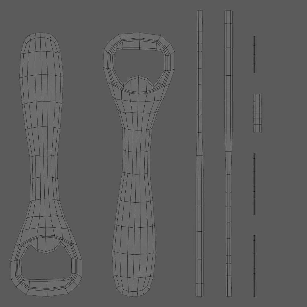 Manual Steel Bottle Opener 3D Model – Clean Design, PBR Textures - View 9