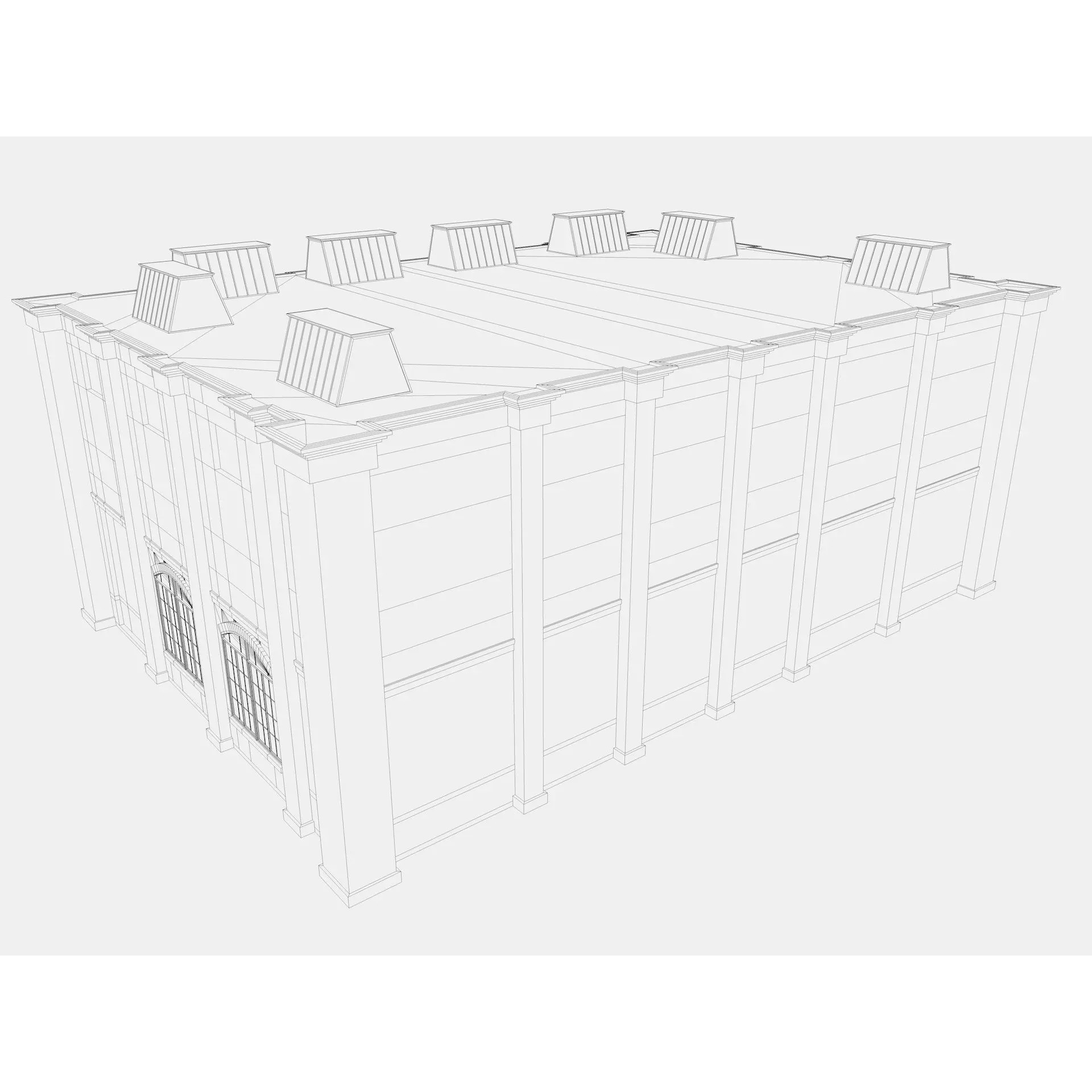 Factory Building - Low-Poly Game-Ready 3D Model - View 11