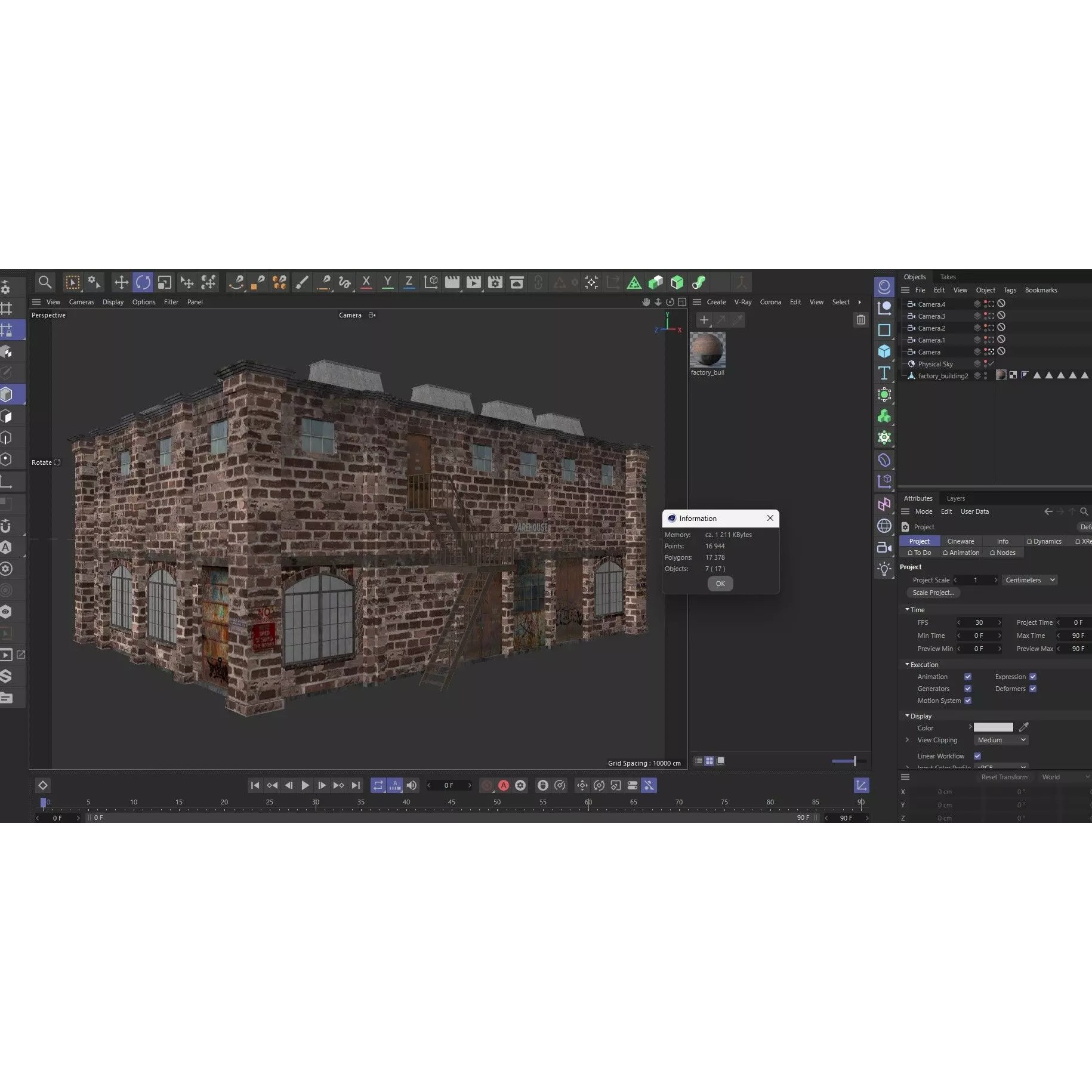 Factory Building - Low-Poly Game-Ready 3D Model - View 12