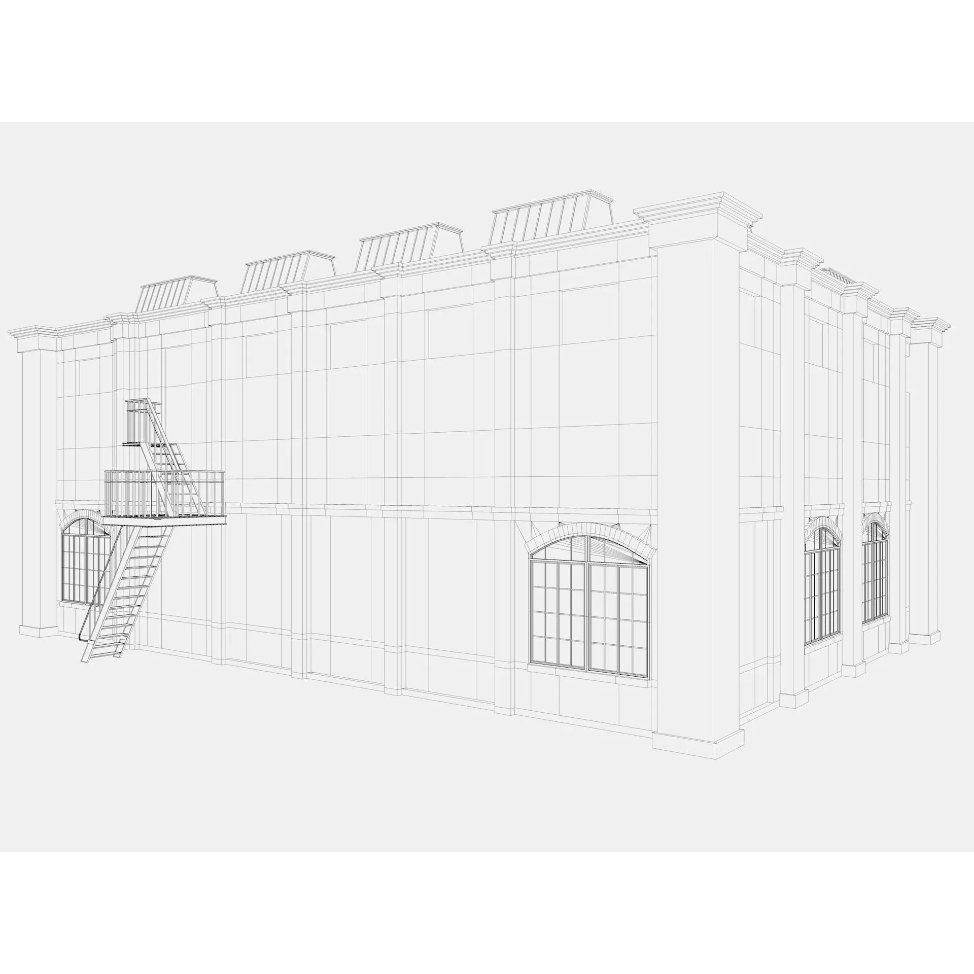 Factory Building - Low-Poly Game-Ready 3D Model - View 9