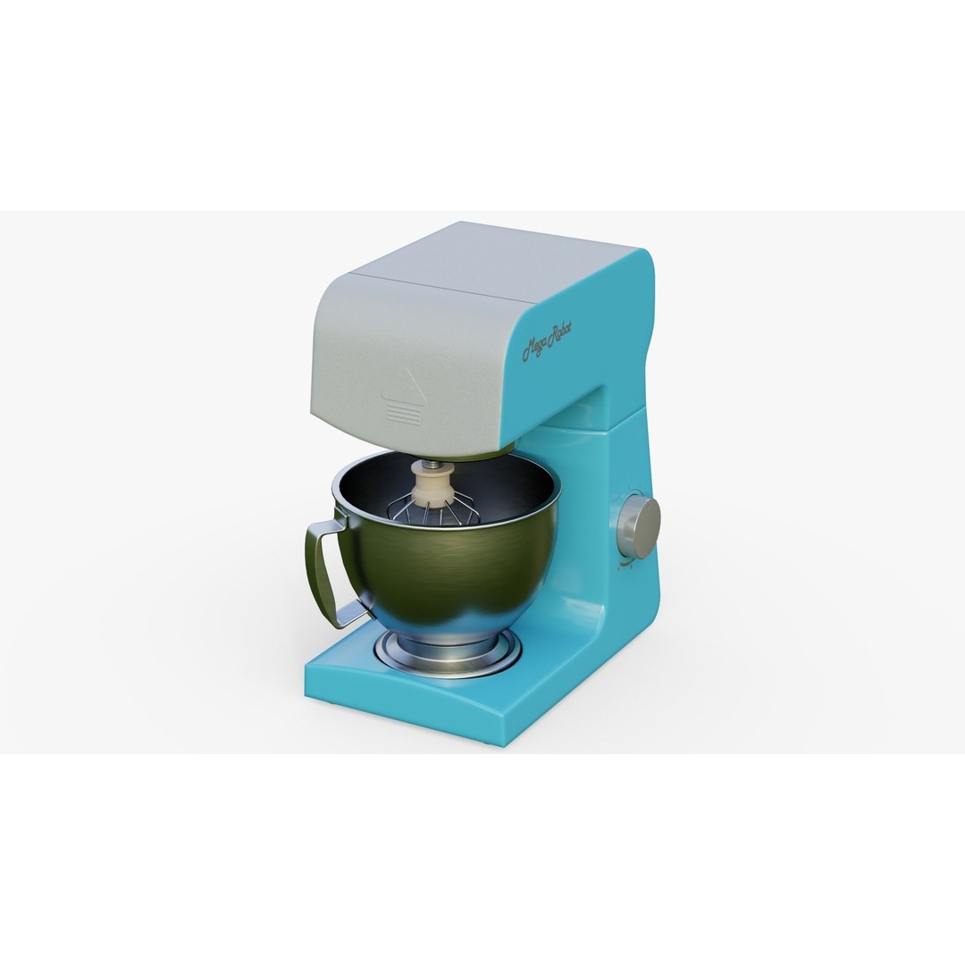 Electric Kitchen Mixer 3D Model – Low Poly Game Ready PBR Asset, FBX - View 3