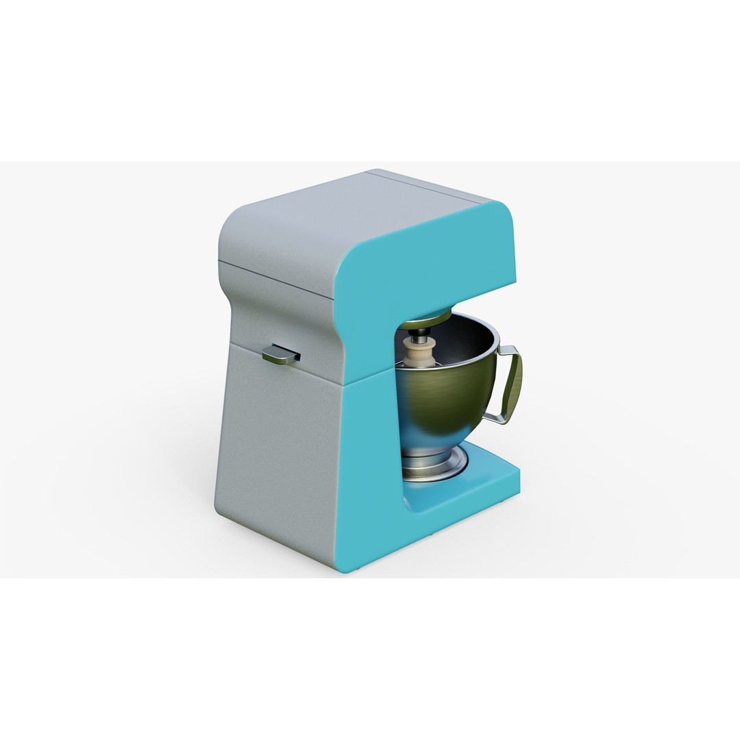 Electric Kitchen Mixer 3D Model – Low Poly Game Ready PBR Asset, FBX - View 5