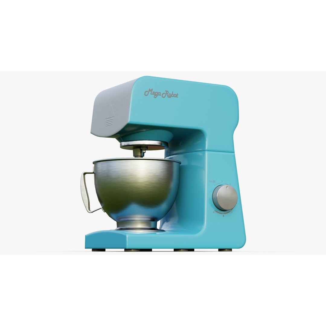 Electric Kitchen Mixer 3D Model – Low Poly Game Ready PBR Asset, FBX - View 6