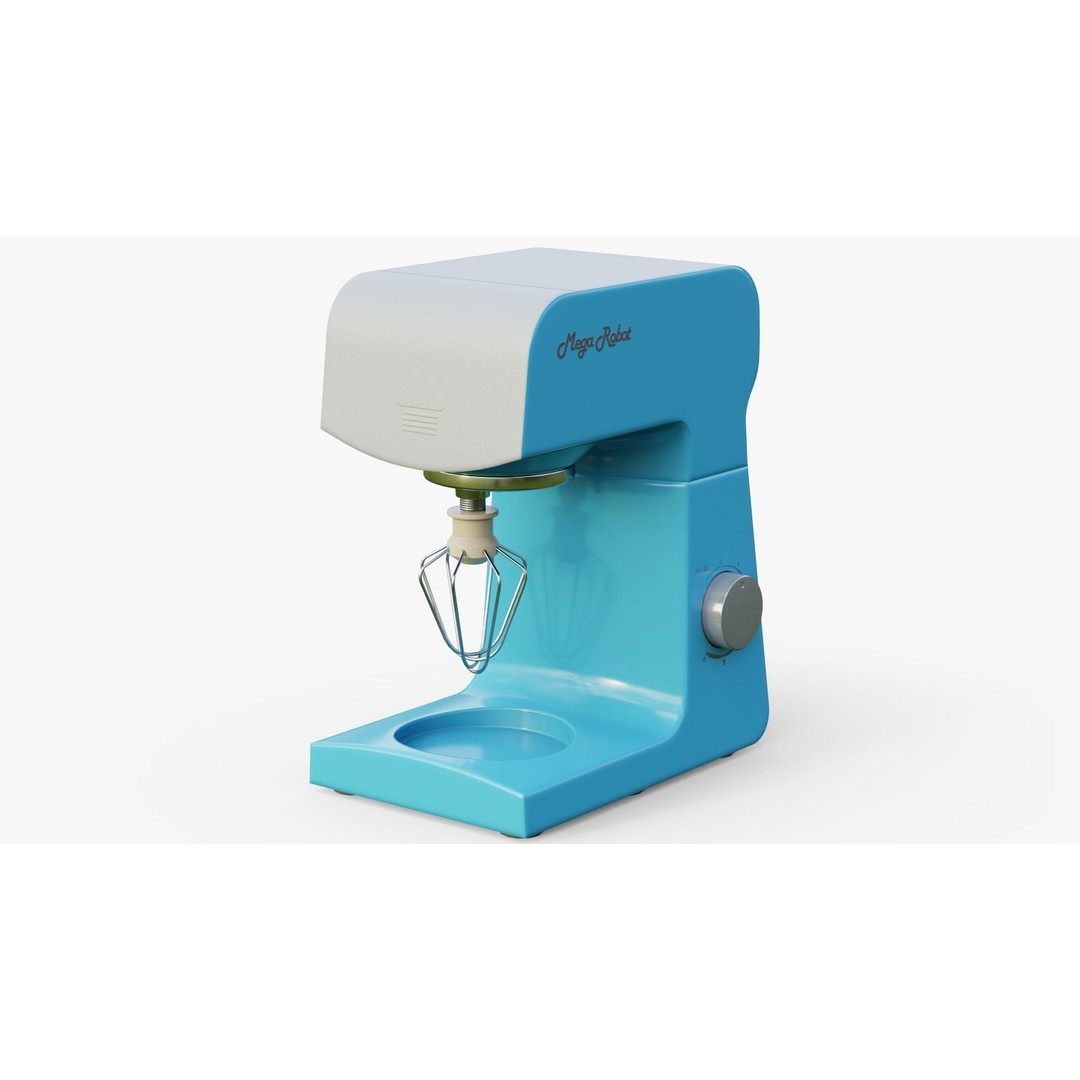 Electric Kitchen Mixer 3D Model – Low Poly Game Ready PBR Asset, FBX - View 7