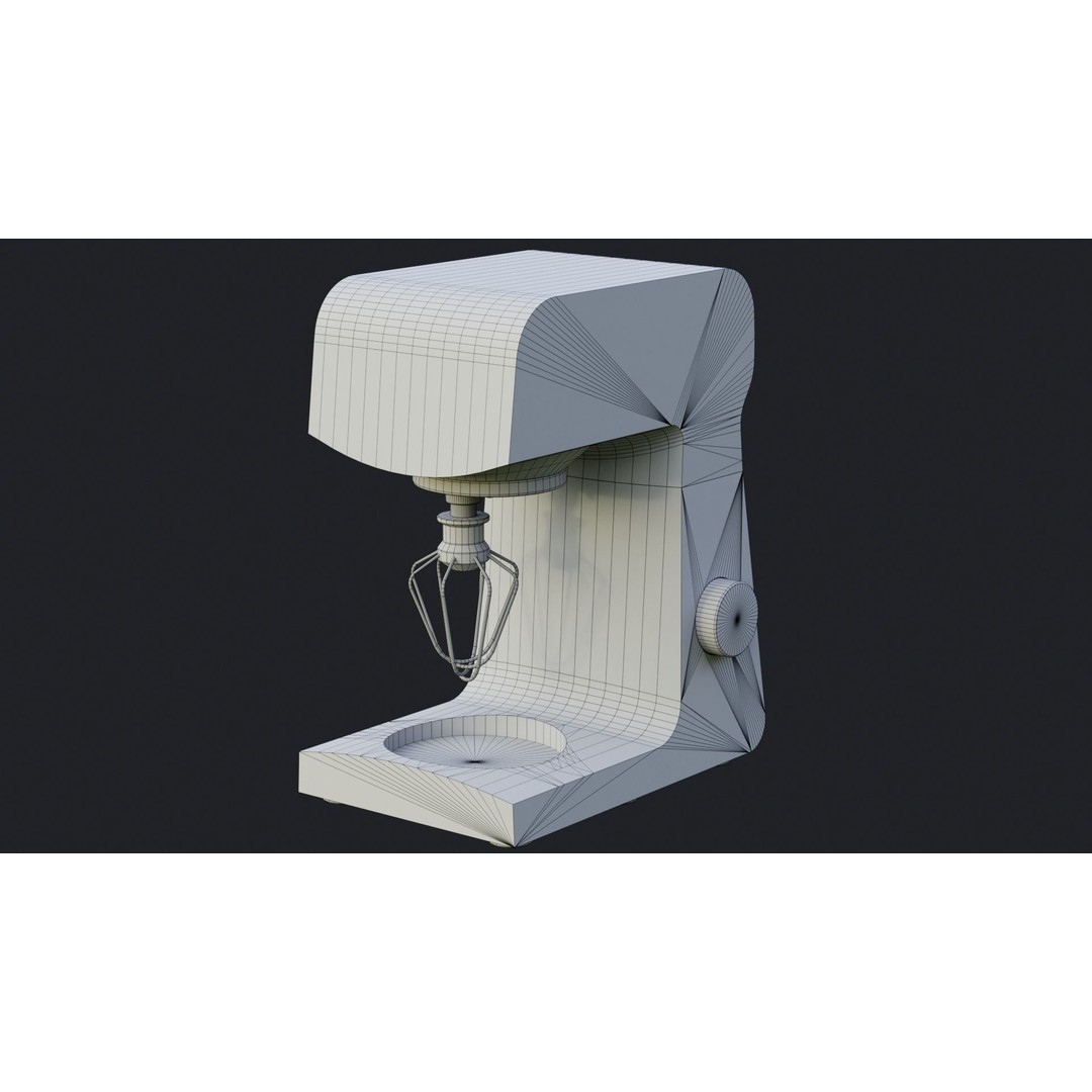 Electric Kitchen Mixer 3D Model – Low Poly Game Ready PBR Asset, FBX - View 8