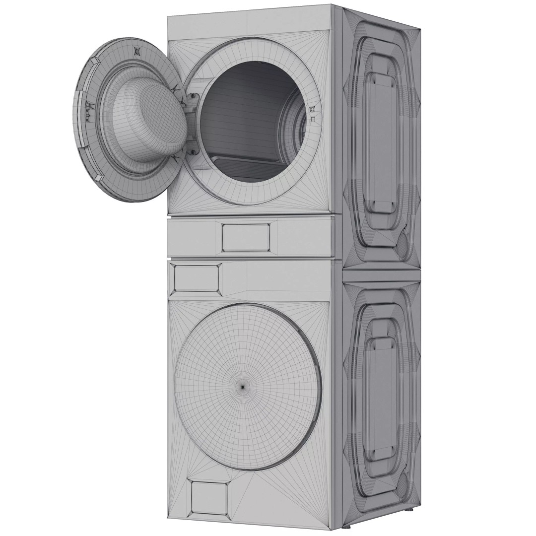 Samsung Washer 3D Model – Bespoke AI One-Body, High-Res Textures