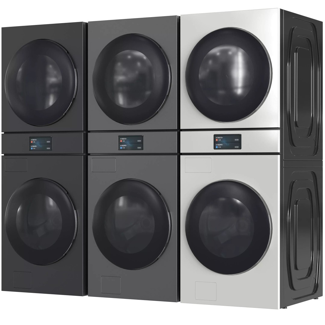 Samsung Washer 3D Model – Bespoke AI One-Body, High-Res Textures - View 3