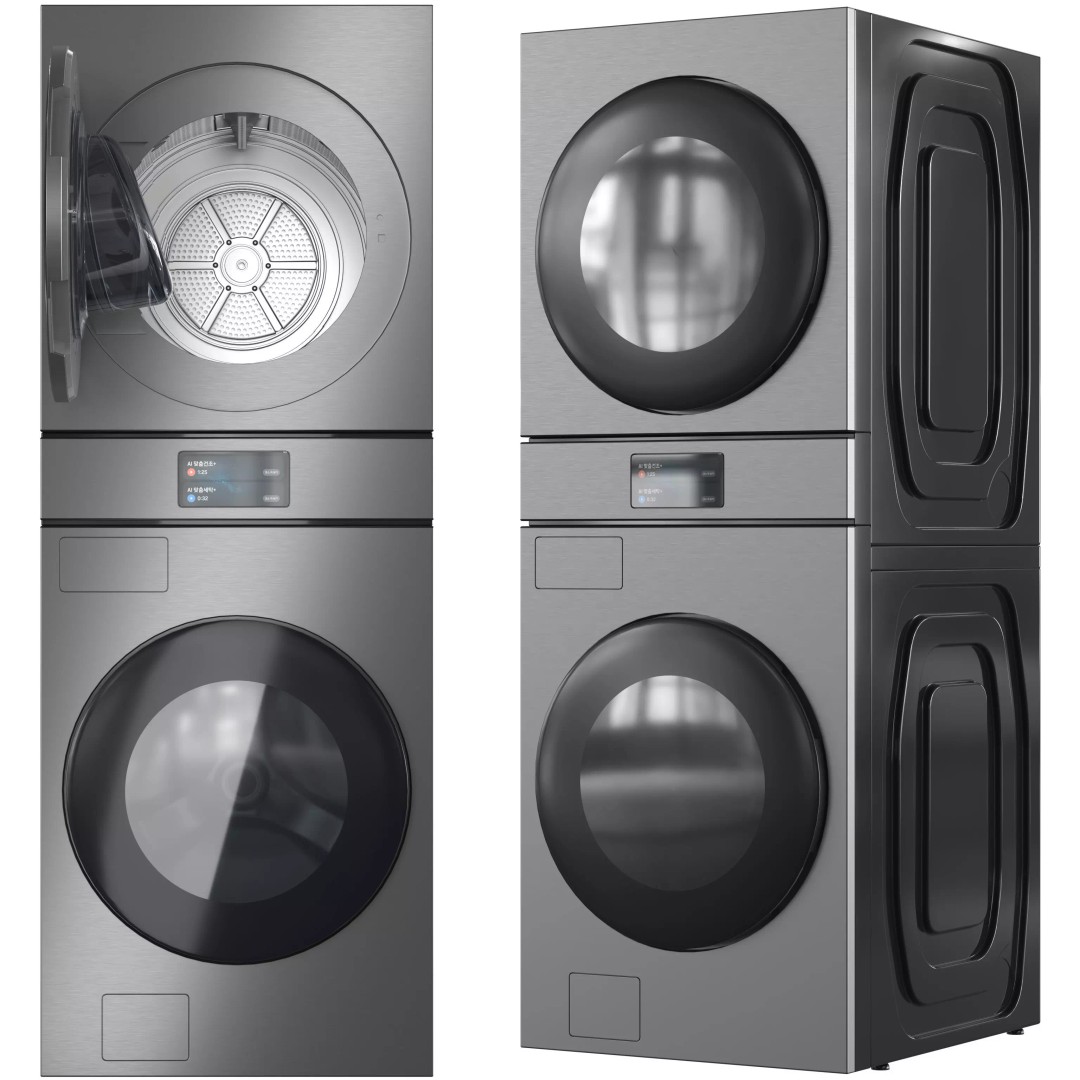Samsung Washer 3D Model – Bespoke AI One-Body, High-Res Textures - View 5