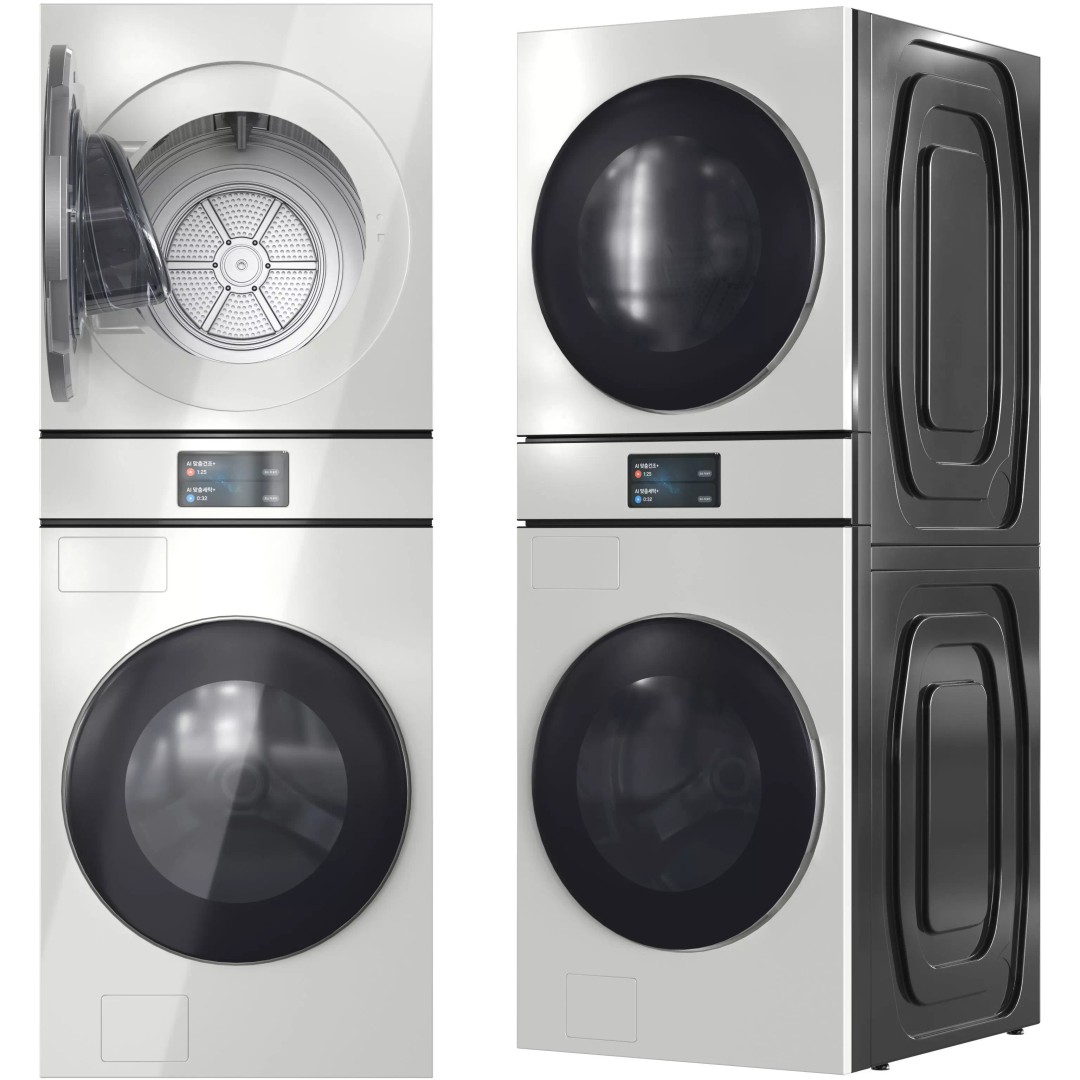 Samsung Washer 3D Model – Bespoke AI One-Body, High-Res Textures - View 6