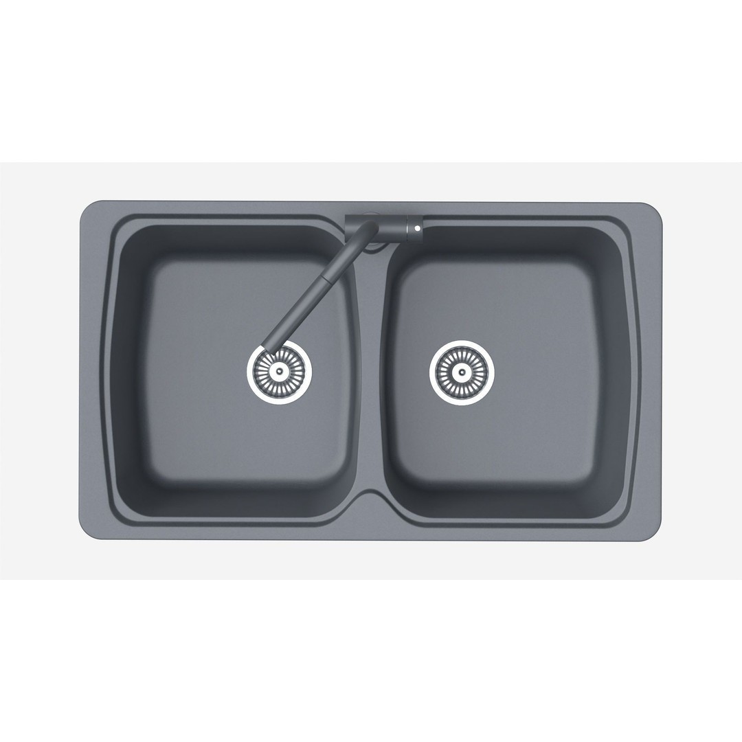 Kitchen Sink Faucet 3D Model – Modern Onyx Design, PBR Textures - View 10