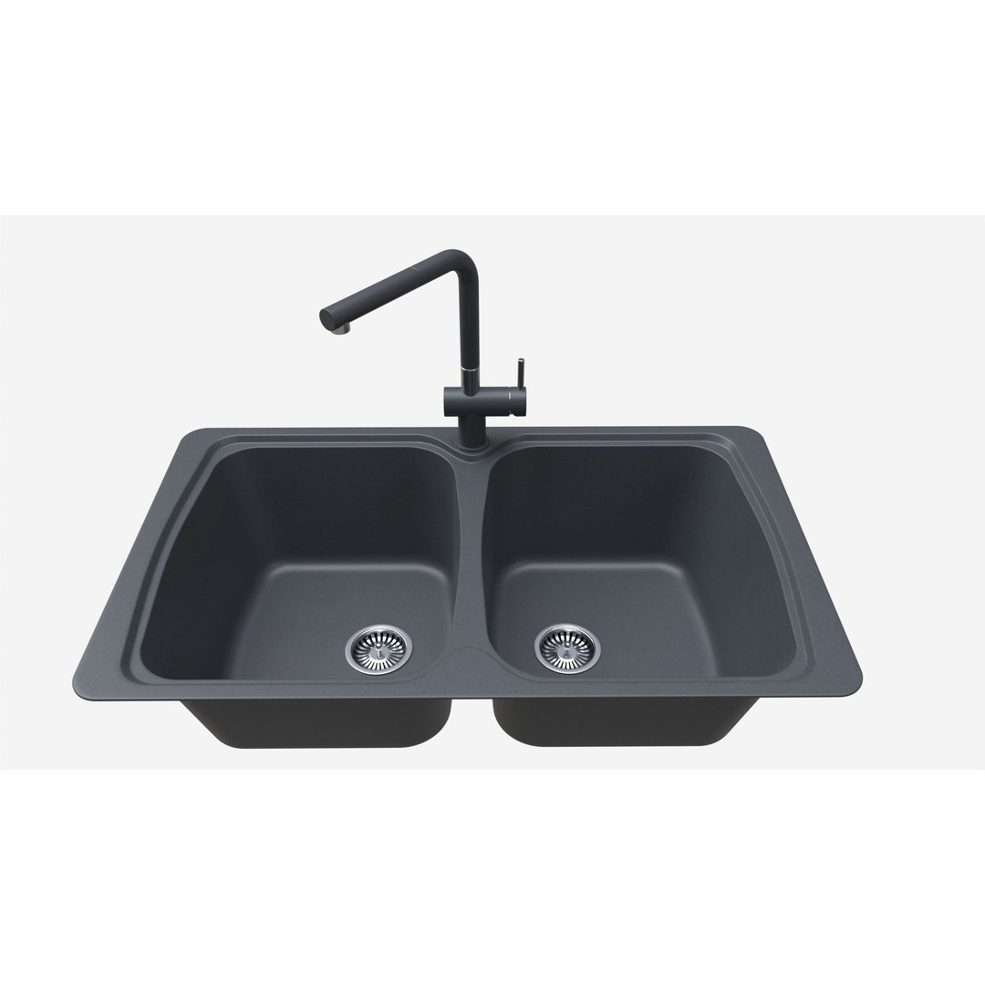 Kitchen Sink Faucet 3D Model – Modern Onyx Design, PBR Textures - View 5