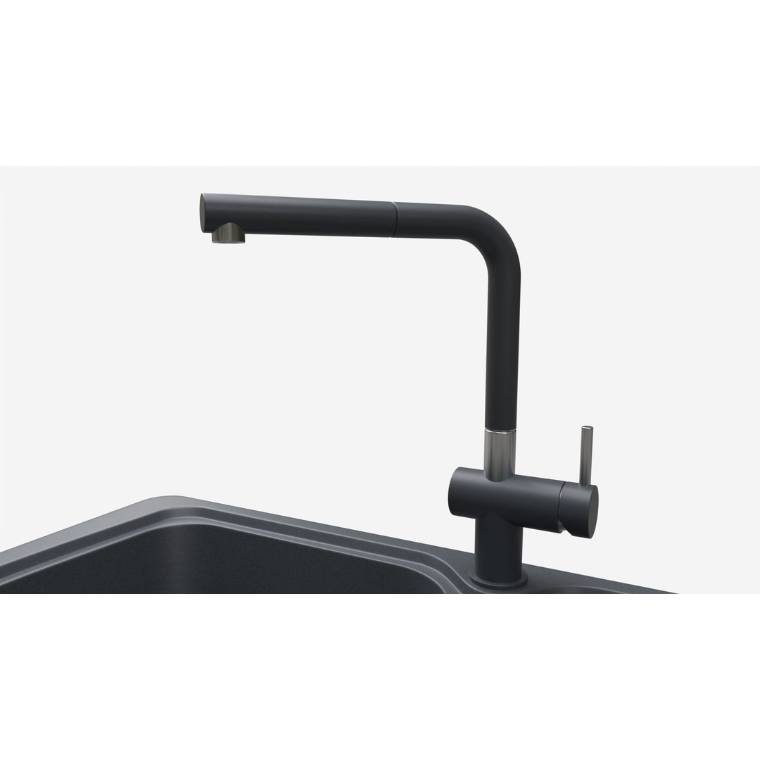 Kitchen Sink Faucet 3D Model – Modern Onyx Design, PBR Textures - View 9