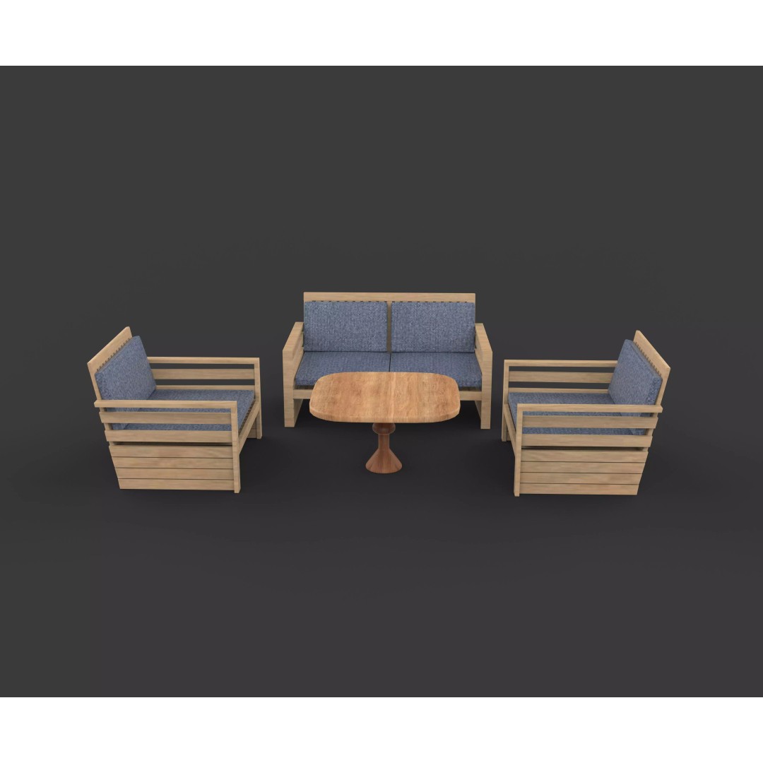 Simple Seater Sofa 2 3D Model – PBR Game-Ready Asset, FBX, OBJ - View 10