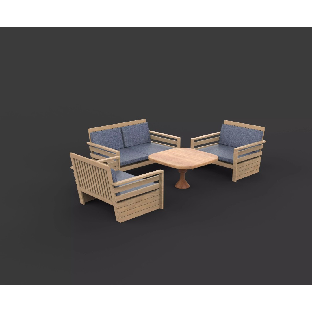 Simple Seater Sofa 2 3D Model – PBR Game-Ready Asset, FBX, OBJ - View 11
