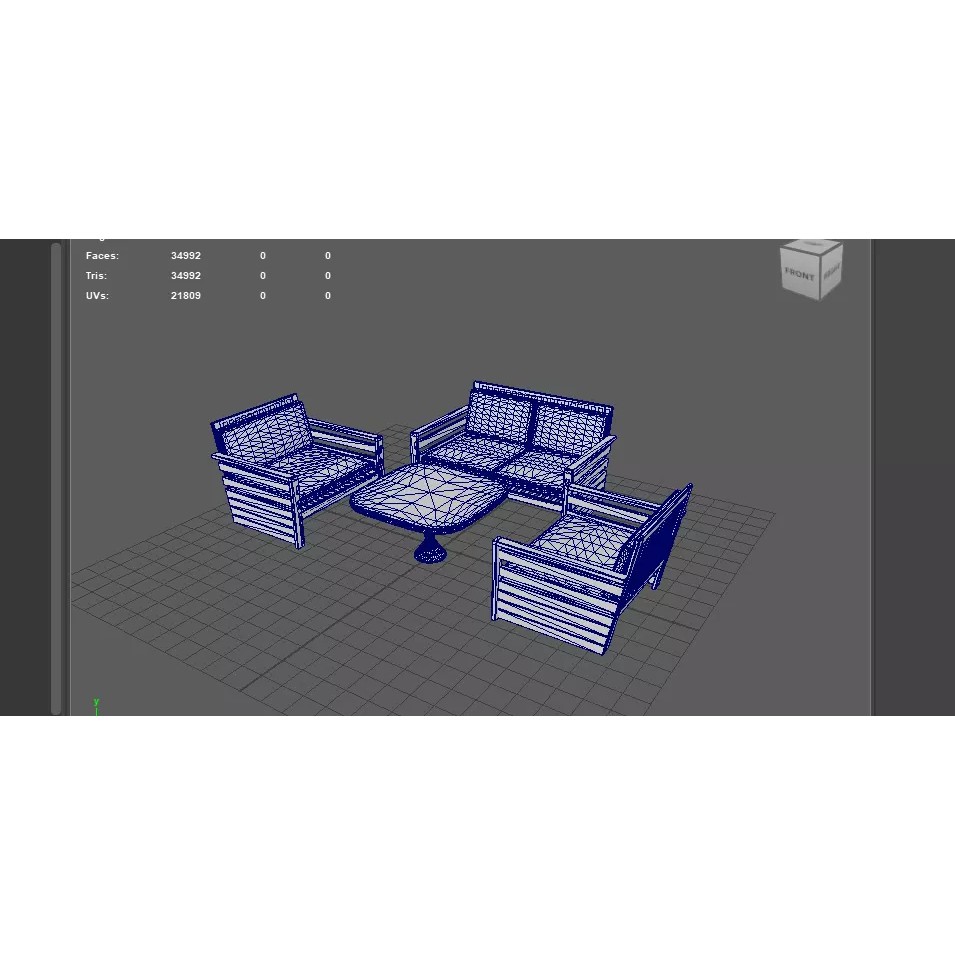 Simple Seater Sofa 2 3D Model – PBR Game-Ready Asset, FBX, OBJ - View 16