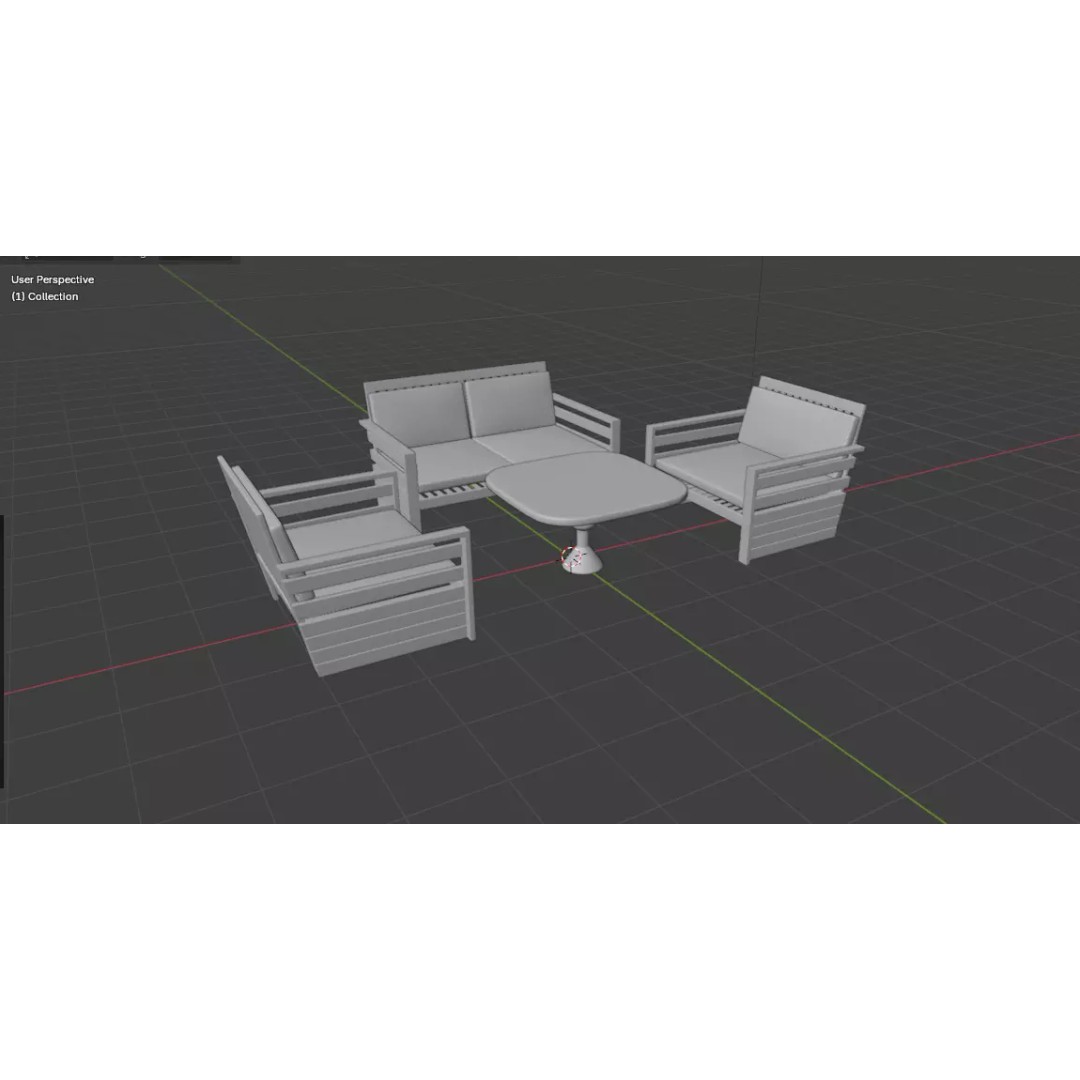 Simple Seater Sofa 2 3D Model – PBR Game-Ready Asset, FBX, OBJ - View 17