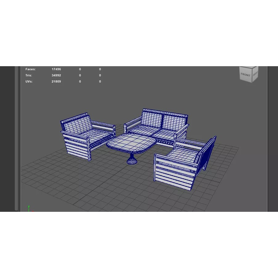 Simple Seater Sofa 2 3D Model – PBR Game-Ready Asset, FBX, OBJ - View 18