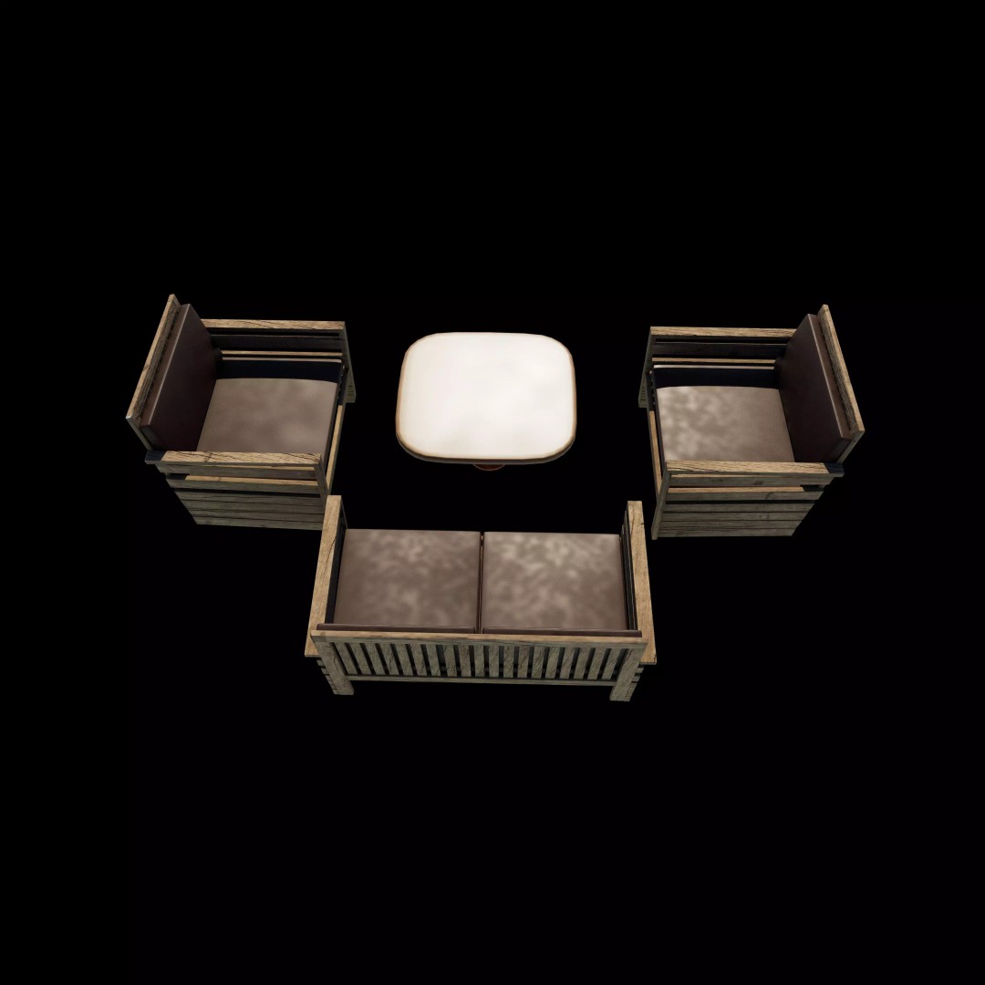 Simple Seater Sofa 2 3D Model – PBR Game-Ready Asset, FBX, OBJ - View 5