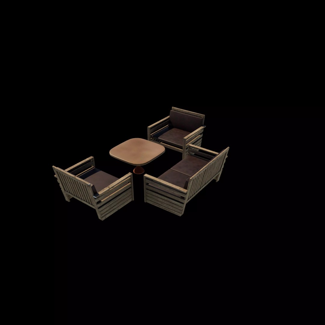 Simple Seater Sofa 2 3D Model – PBR Game-Ready Asset, FBX, OBJ - View 6