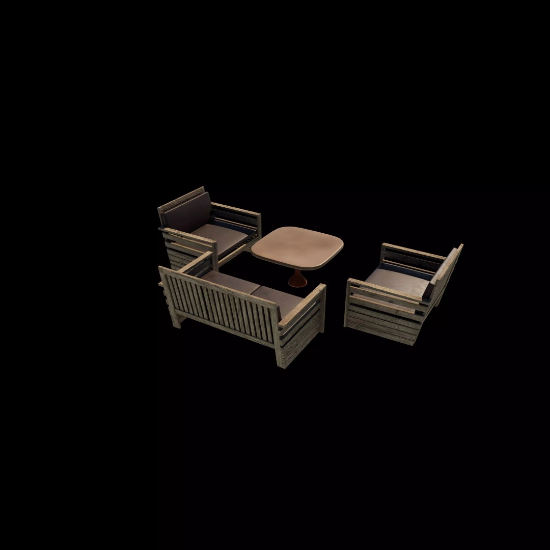 Simple Seater Sofa 2 3D Model – PBR Game-Ready Asset, FBX, OBJ - View 7
