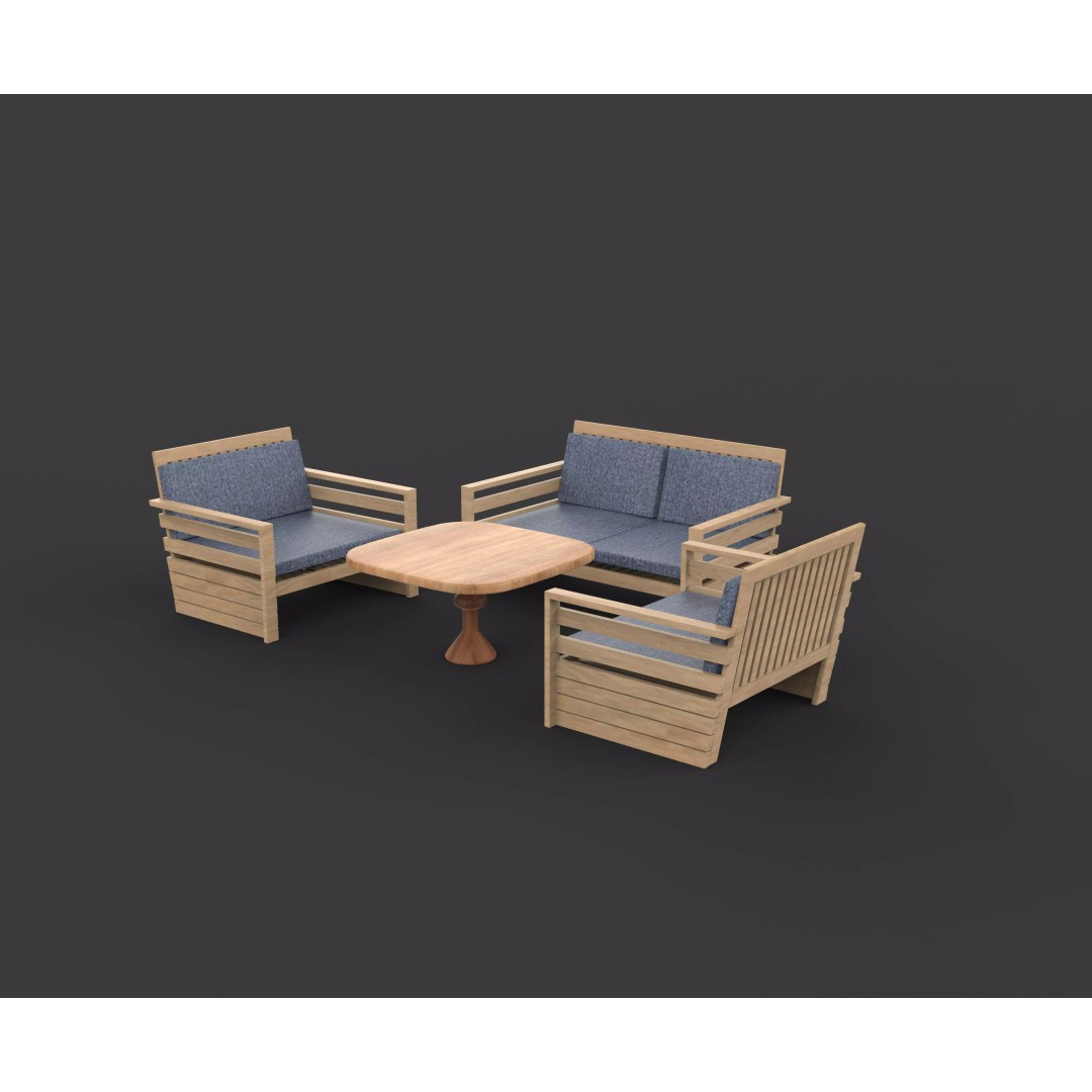 Simple Seater Sofa 2 3D Model – PBR Game-Ready Asset, FBX, OBJ - View 9