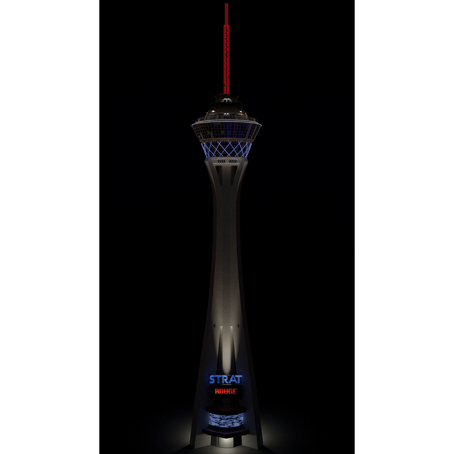 Stratosphere Tower - PBR Game-Ready 3D Model - View 7
