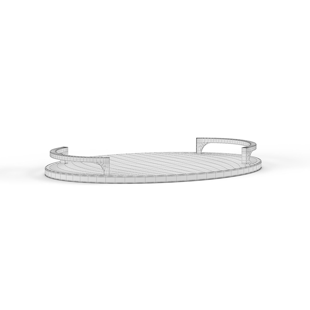 Collie Tray 3D Model – PBR Textured Kitchenware Asset, FBX - View 4