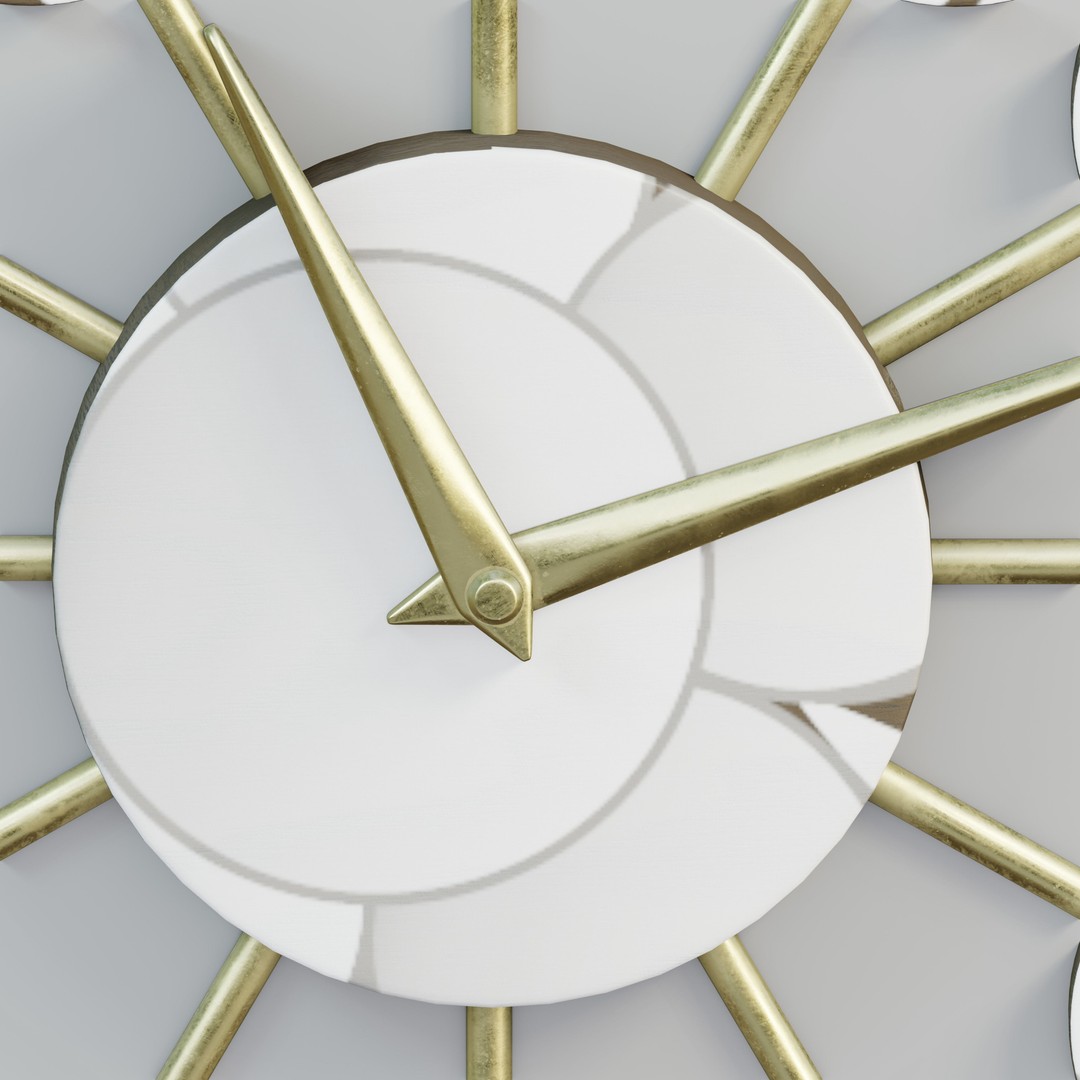 Floral Wall Clock 3D Model – High Poly PBR Asset, Blender, FBX - View 4
