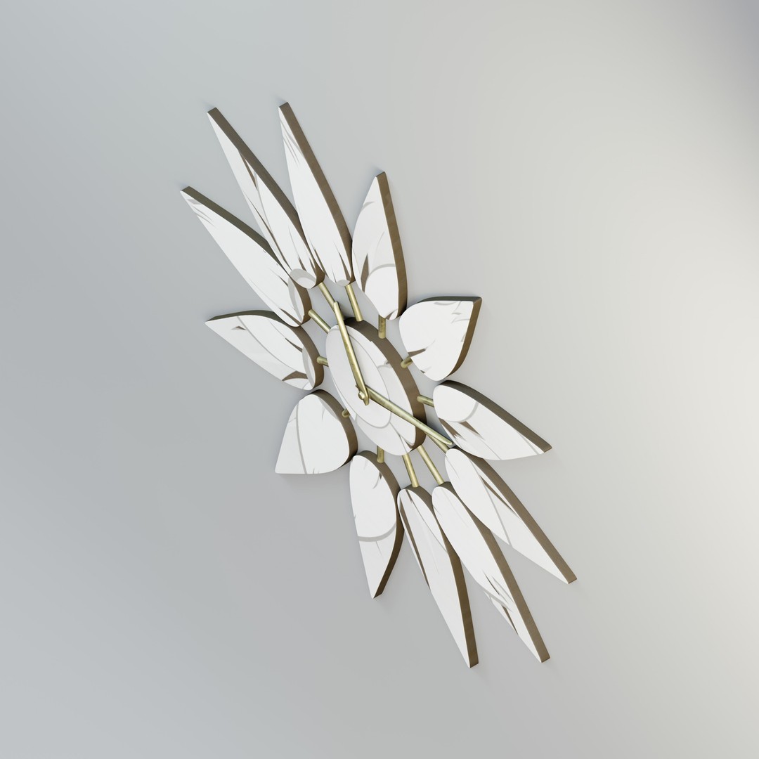 Floral Wall Clock 3D Model – High Poly PBR Asset, Blender, FBX - View 5