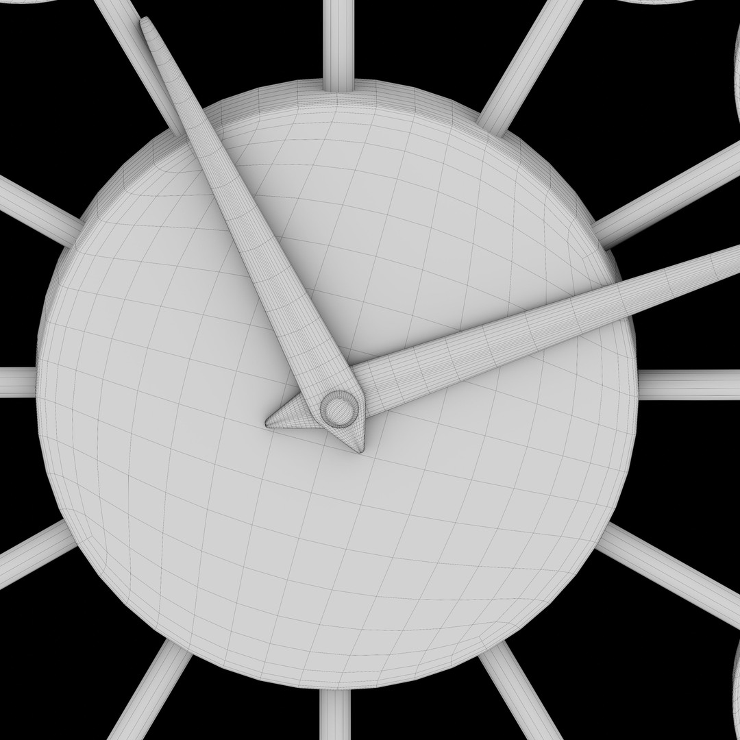 Floral Wall Clock 3D Model – High Poly PBR Asset, Blender, FBX - View 9