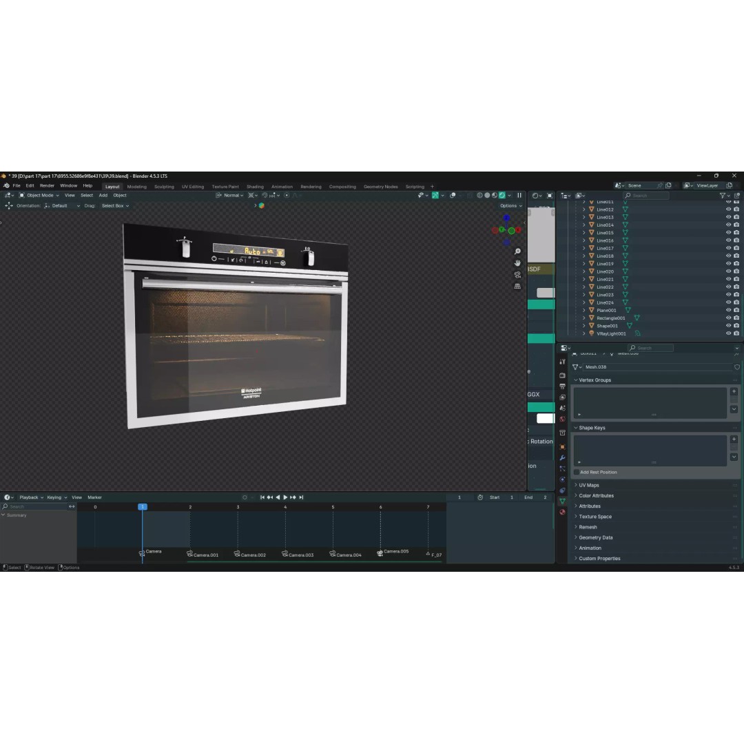 Hotpoint Ariston Electric Oven 3D Model – Low Poly Kitchenware, FBX, OBJ