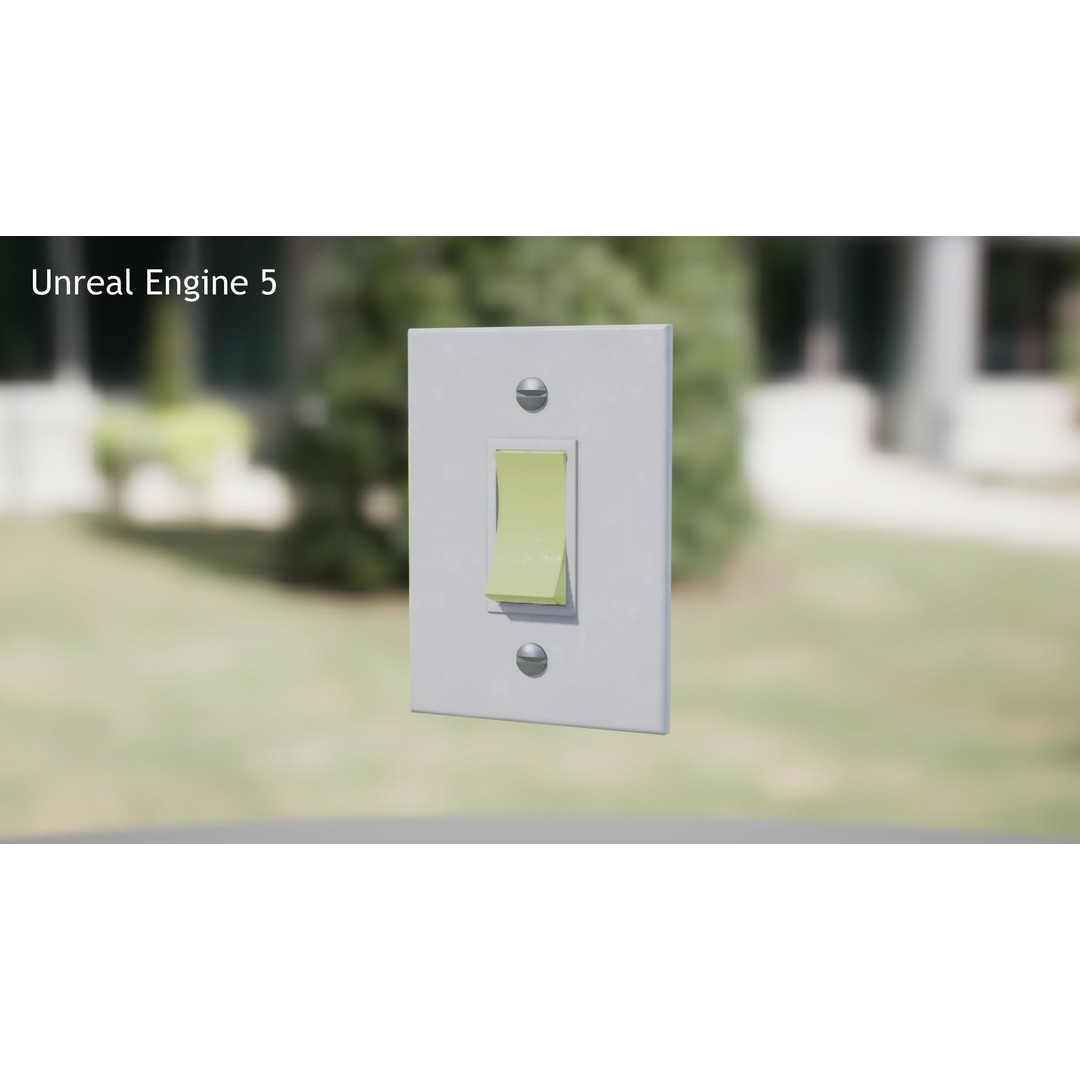 Phosphorescent Light Switch 3D Model – Low Poly PBR Asset for Games - View 10