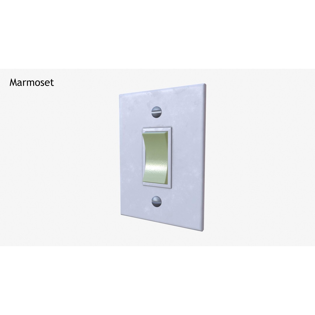 Phosphorescent Light Switch 3D Model – Low Poly PBR Asset for Games - View 13