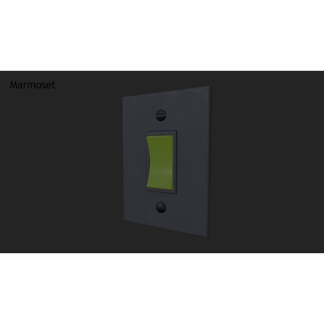 Phosphorescent Light Switch 3D Model – Low Poly PBR Asset for Games - View 14