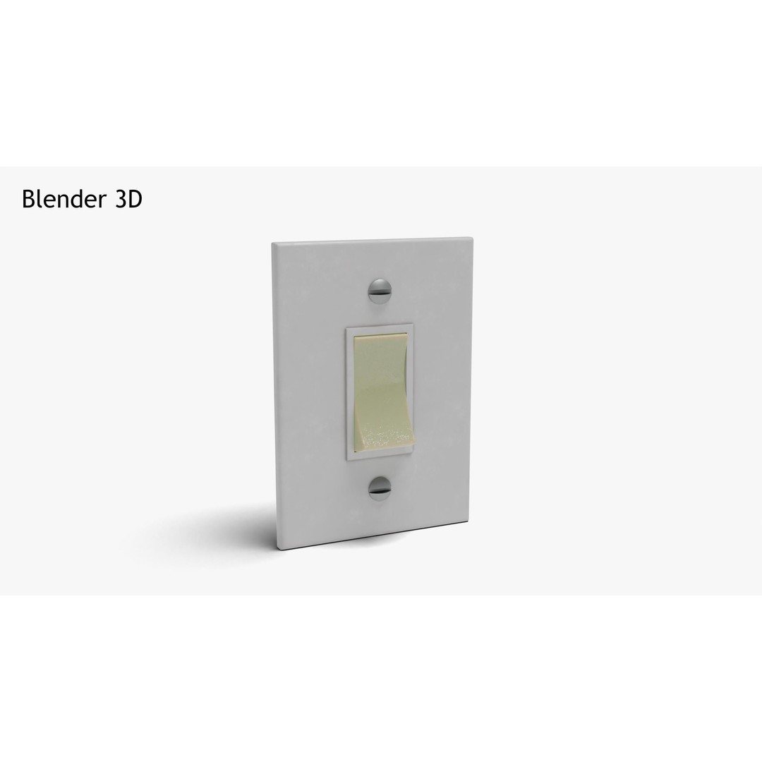 Phosphorescent Light Switch 3D Model – Low Poly PBR Asset for Games - View 4