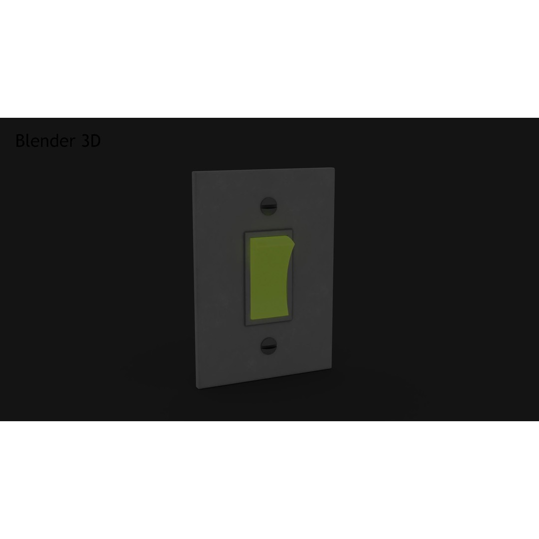 Phosphorescent Light Switch 3D Model – Low Poly PBR Asset for Games - View 5